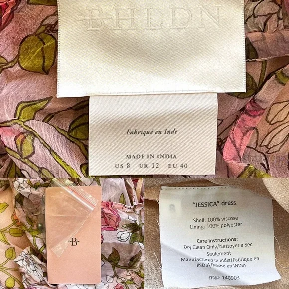BHLDN Jessica Floral Ruffled Chiffon Maxi Dress Pink Green 8 NWT